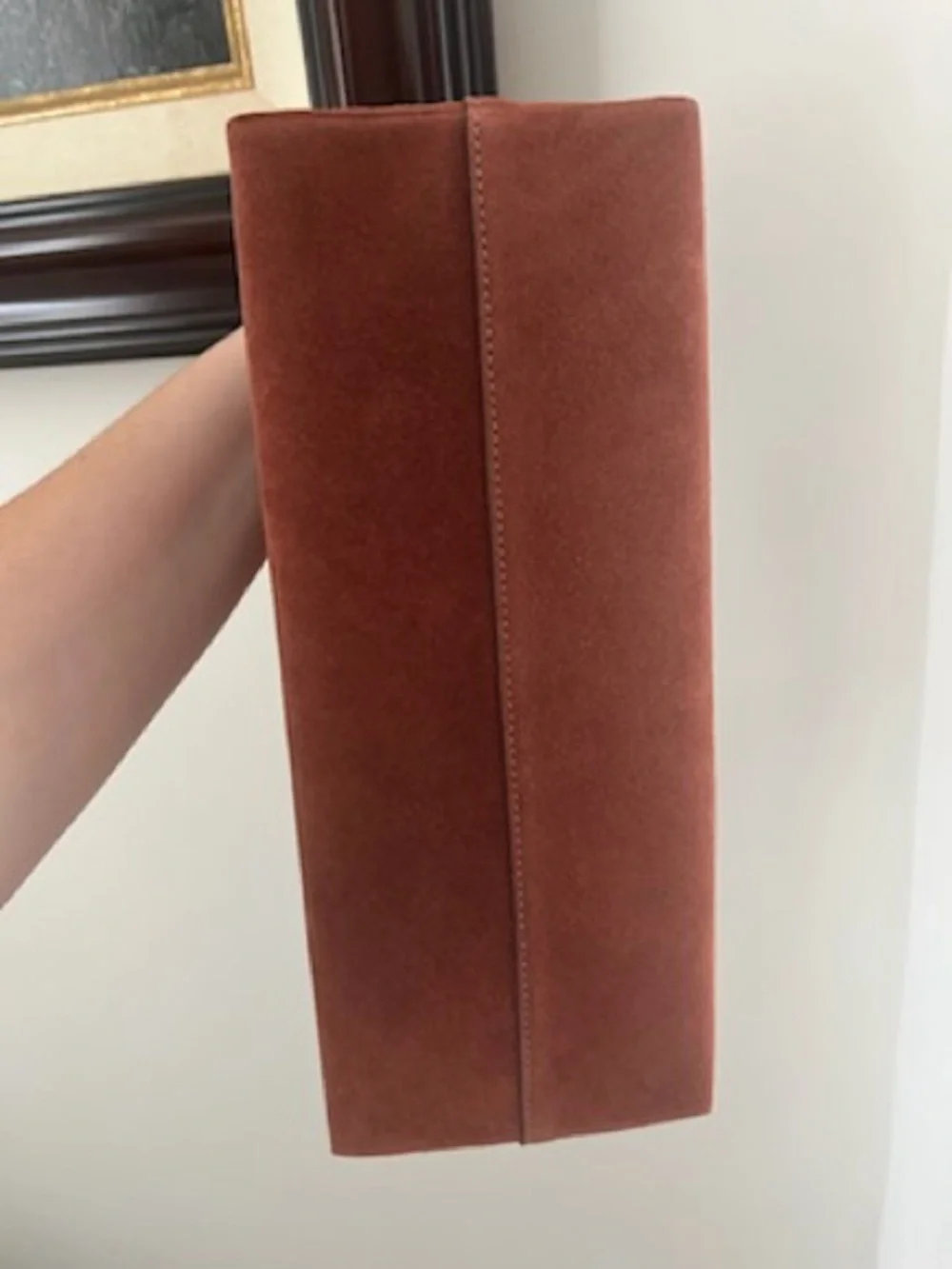 Coach Men’s Suede Messenger Bag in Chestnut